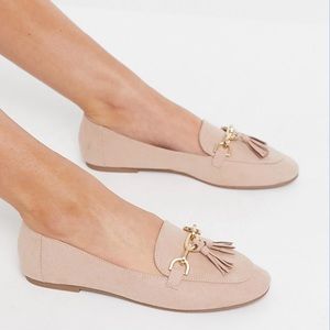 London Rebel Loafers in Light Pink Suede